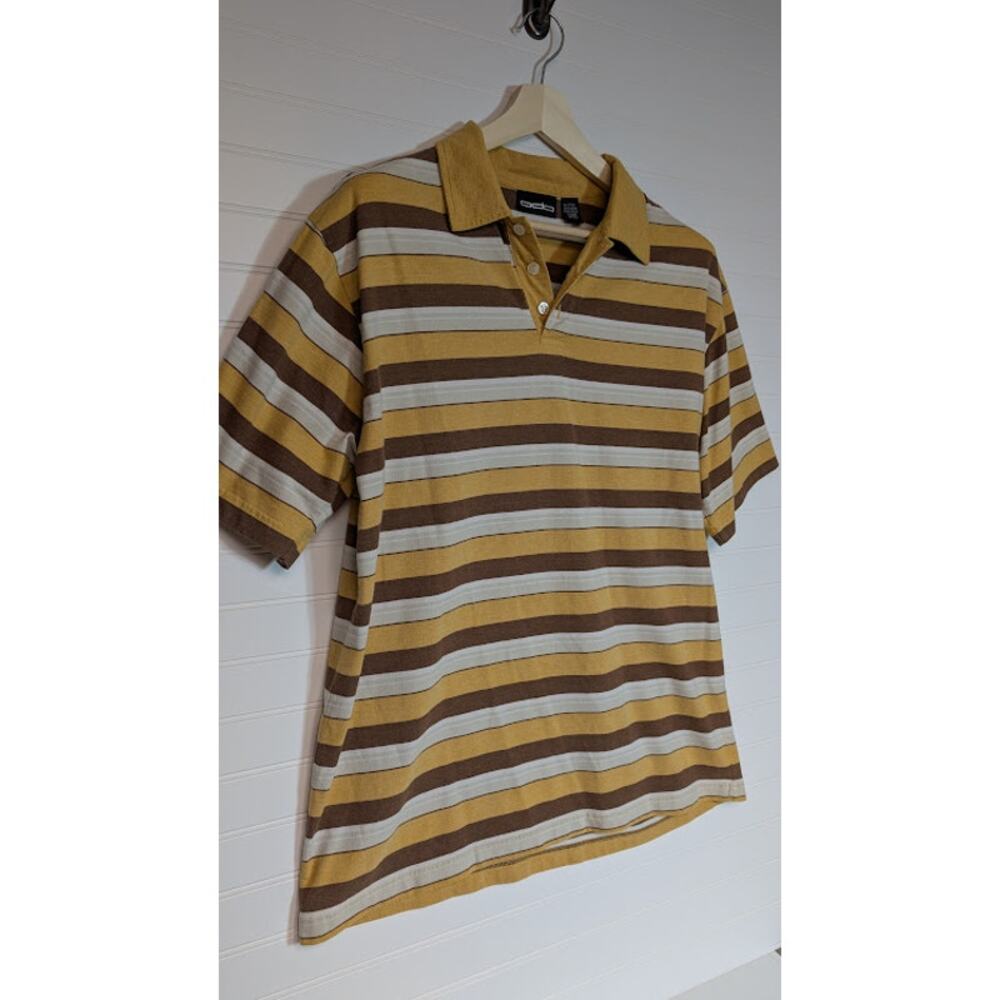 ODO Vintage Y2K Men's Stripped Polo XL